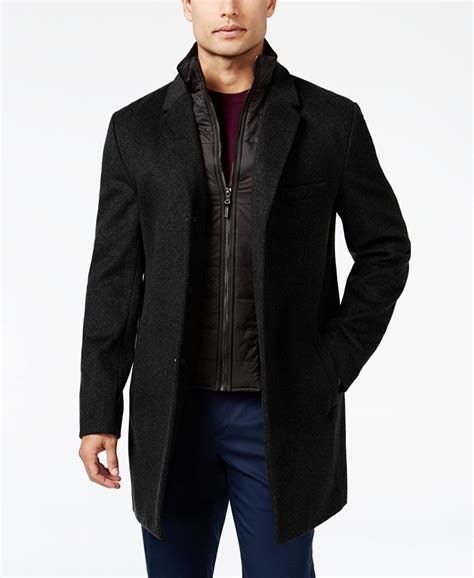 michael kors leather jacket men|Michael Kors men's overcoat macy's.